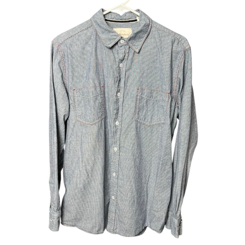 Weatherproof Vintage Chambray Button Down Long Sleeve Shirt - L